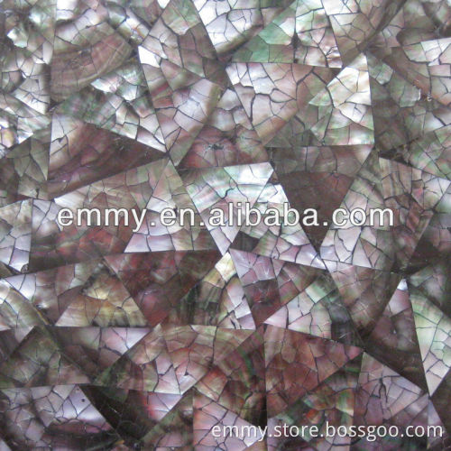 Crazy crackle black lip seashell mosaic backing wall table top